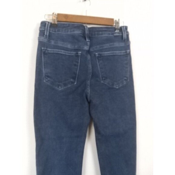 Risen Jeans Women's Size 7/28 Blue Embellished Fray Hem High Rise Rhinestone - Picture 6 of 15